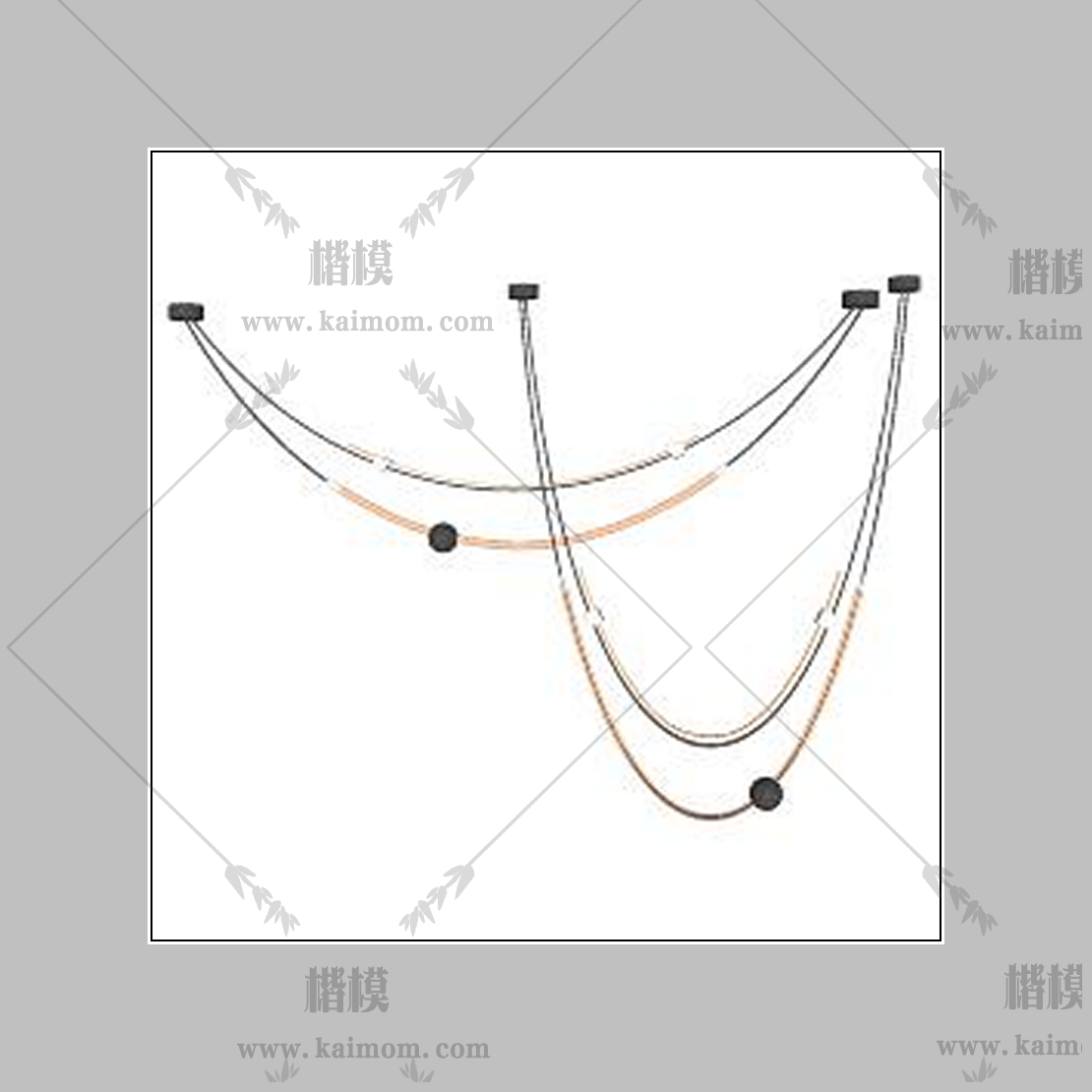 吊灯模型下载，材质免调整-1