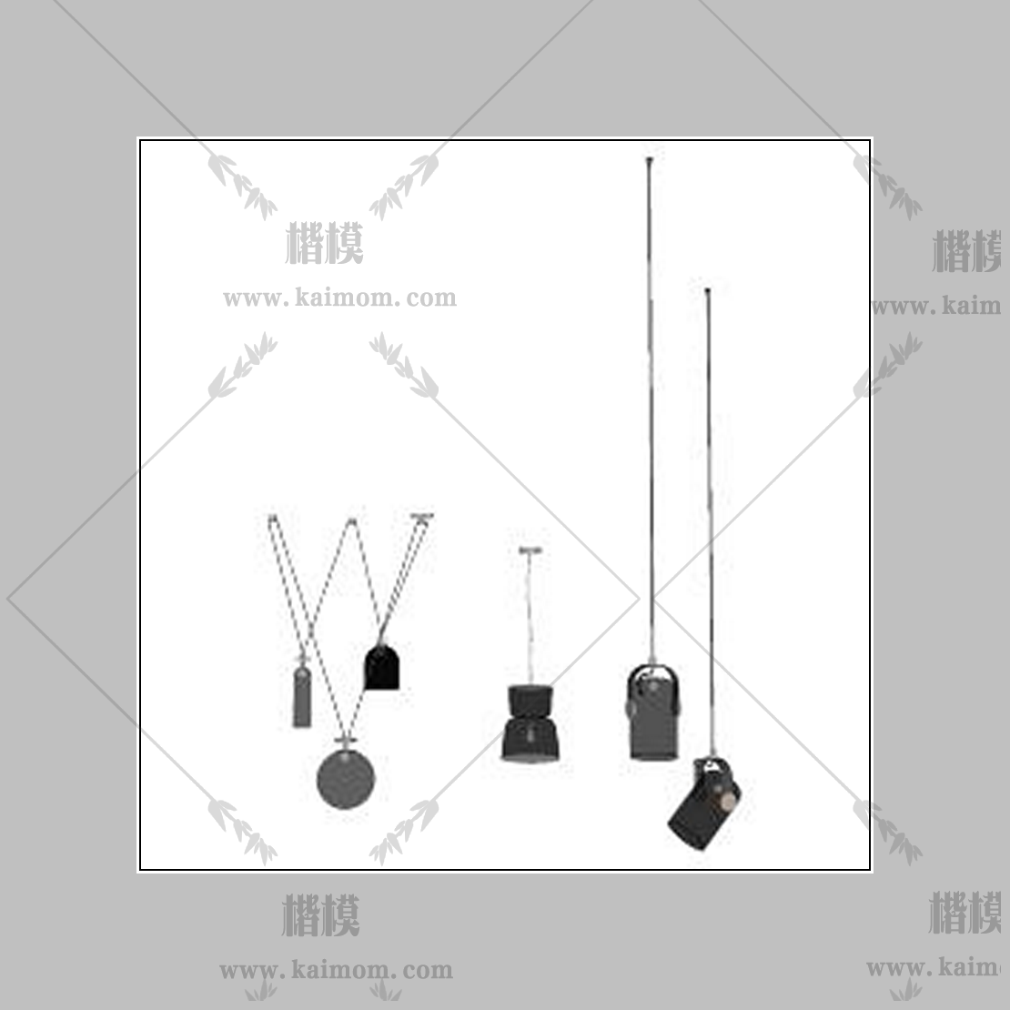 吊灯模型下载，免调整材质-1