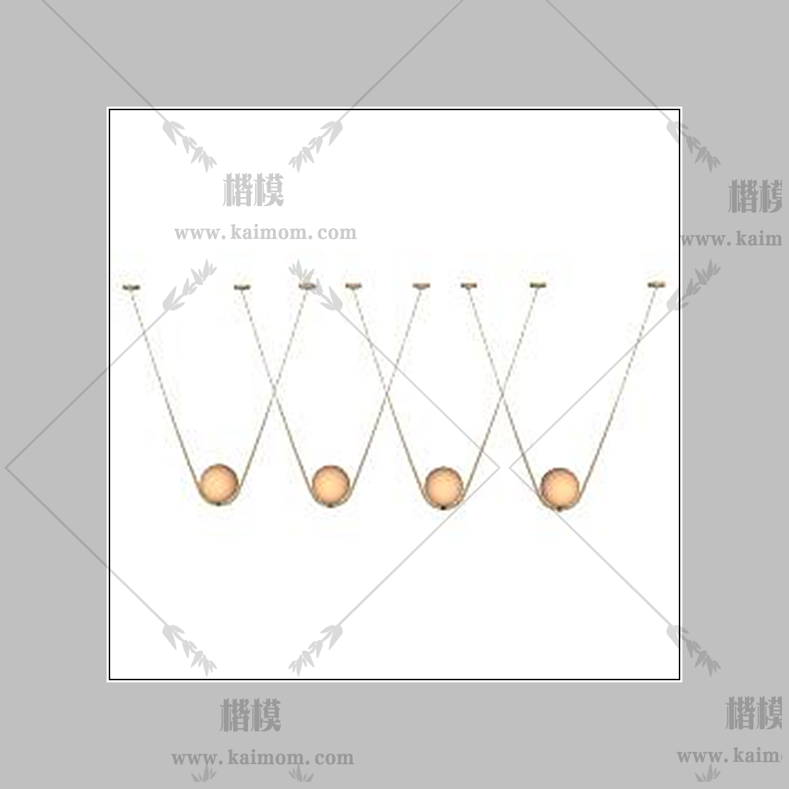 吊灯模型下载，免调整材质-1