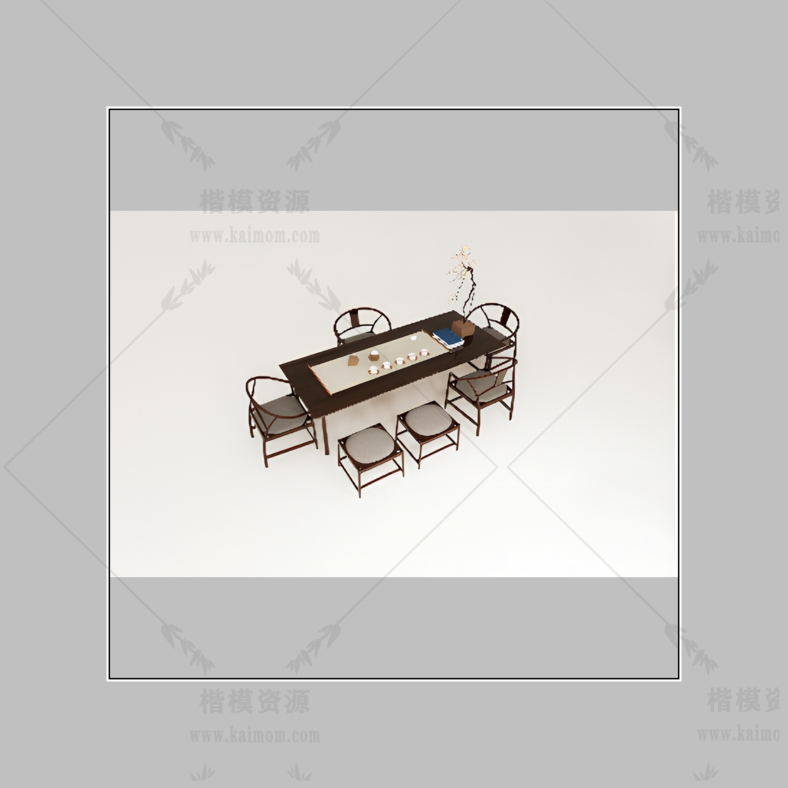 D5格式茶台模型下载-1