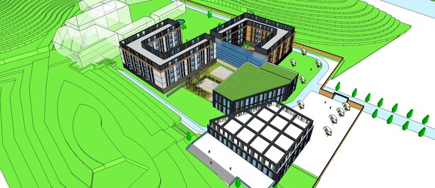 社区养老福利院SU模型下载-2