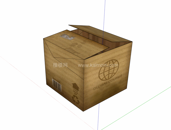 纸箱_木箱_包装盒SU模型下载-1