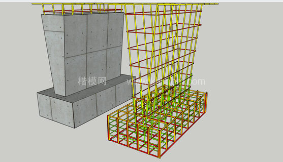钢筋结构SU模型下载-1