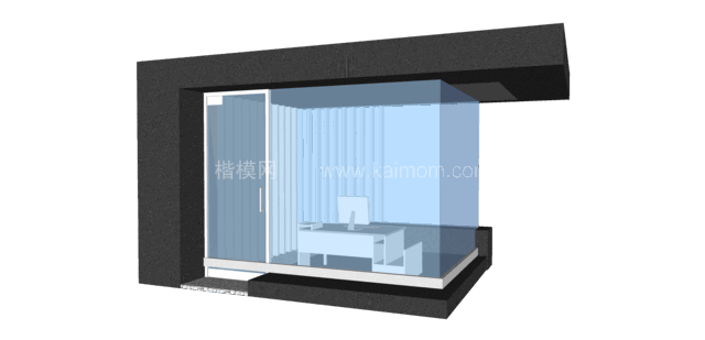 大门_岗亭_道闸SU模型下载-1