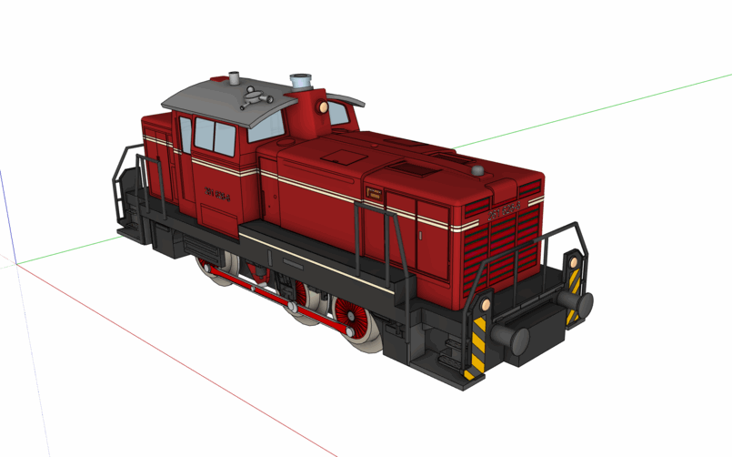 火车头SU模型下载-1