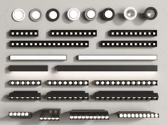 轨道灯_磁吸灯_筒灯SU模型下载-1